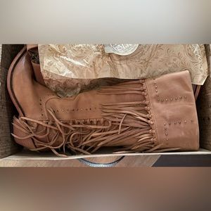 Liberty Black - American Tan Fringe Boots